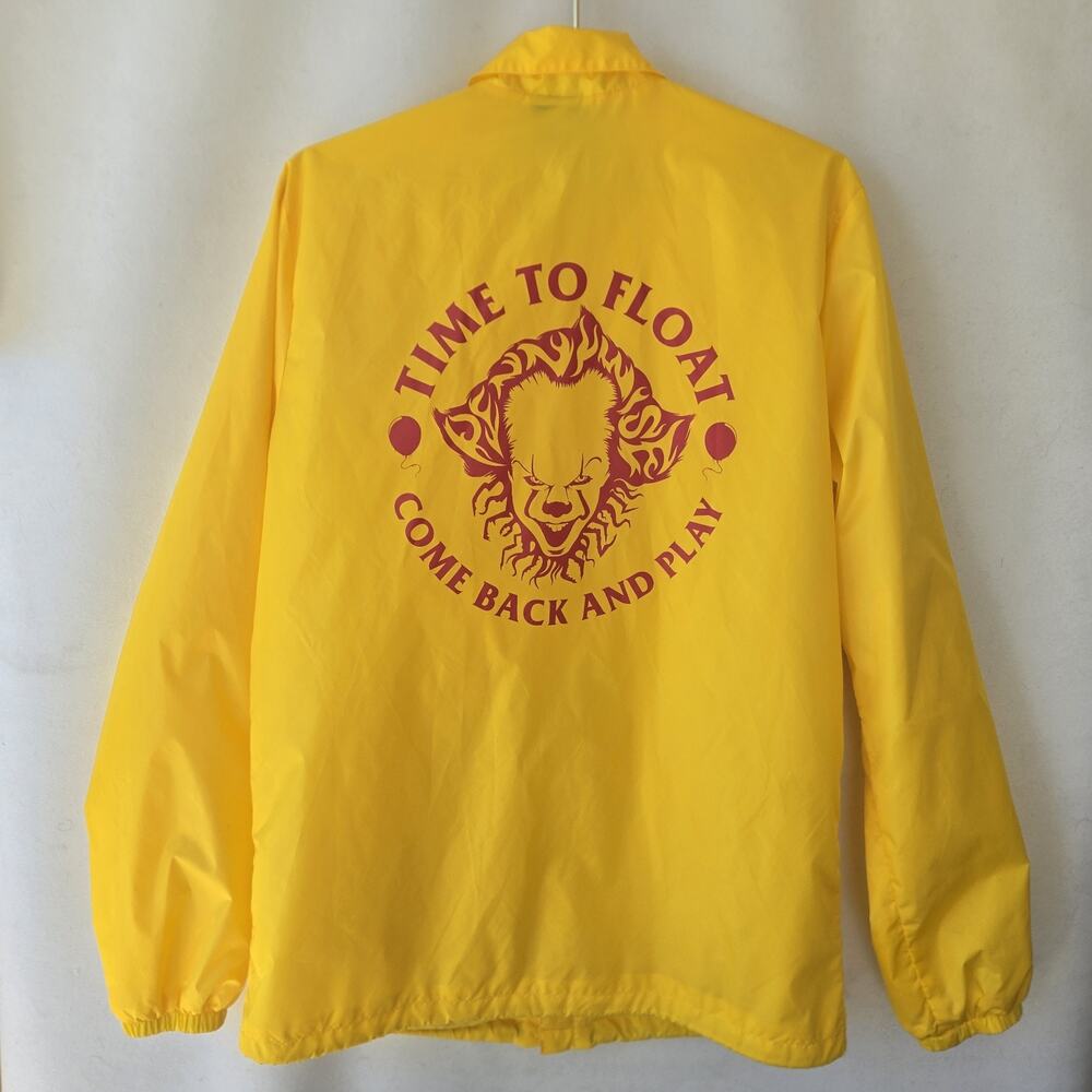 It Chapter 2 Jacket Men Small Yellow Snap Raincoat Time to Float Pennywise